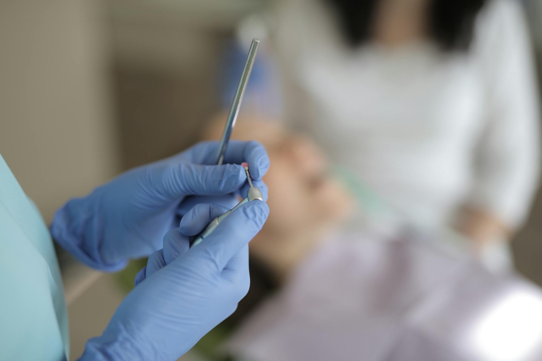 Dental bonding procedure close-up at dental clinic